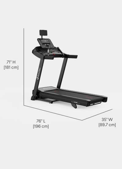 T6 Treadmill Dimensions - Length 76 inches, Width 35 inches, Height 71 inches